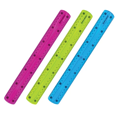Линейка 30 см гибкая BRAUBERG "FLEX", пластиковая, ассорти, Линейка 30 см гибкая BRAUBERG "FLEX", пластиковая, ассорти,