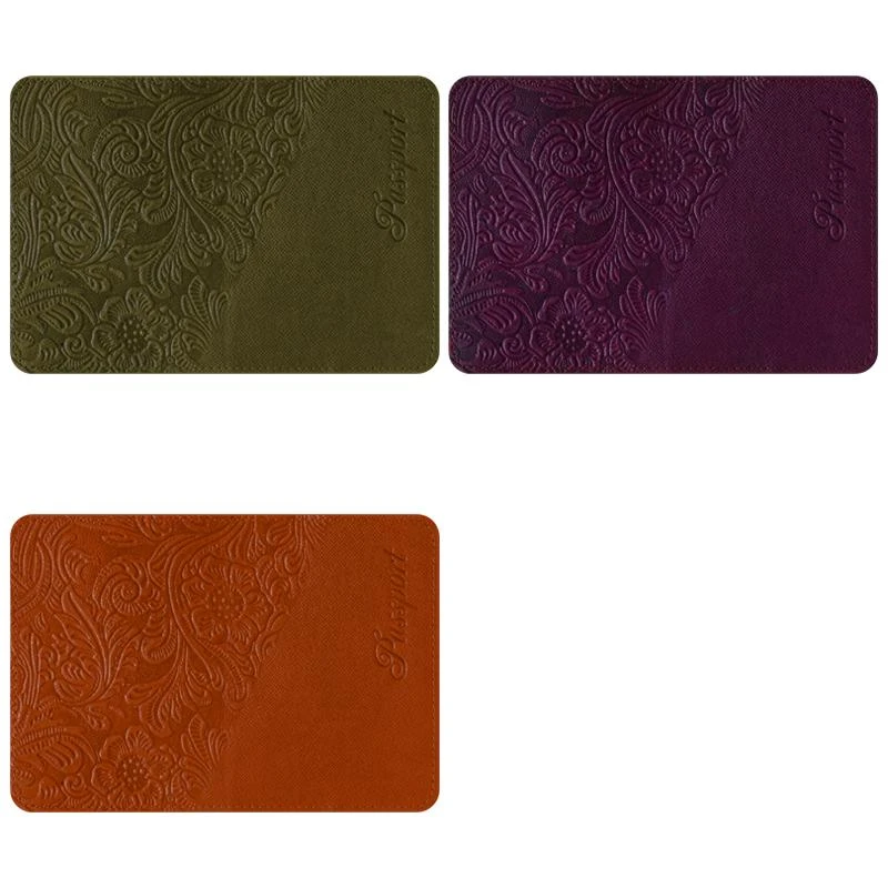 Обложка для паспорта OfficeSpace кожа тип 3, тиснение орнамент цветы, ассорти: