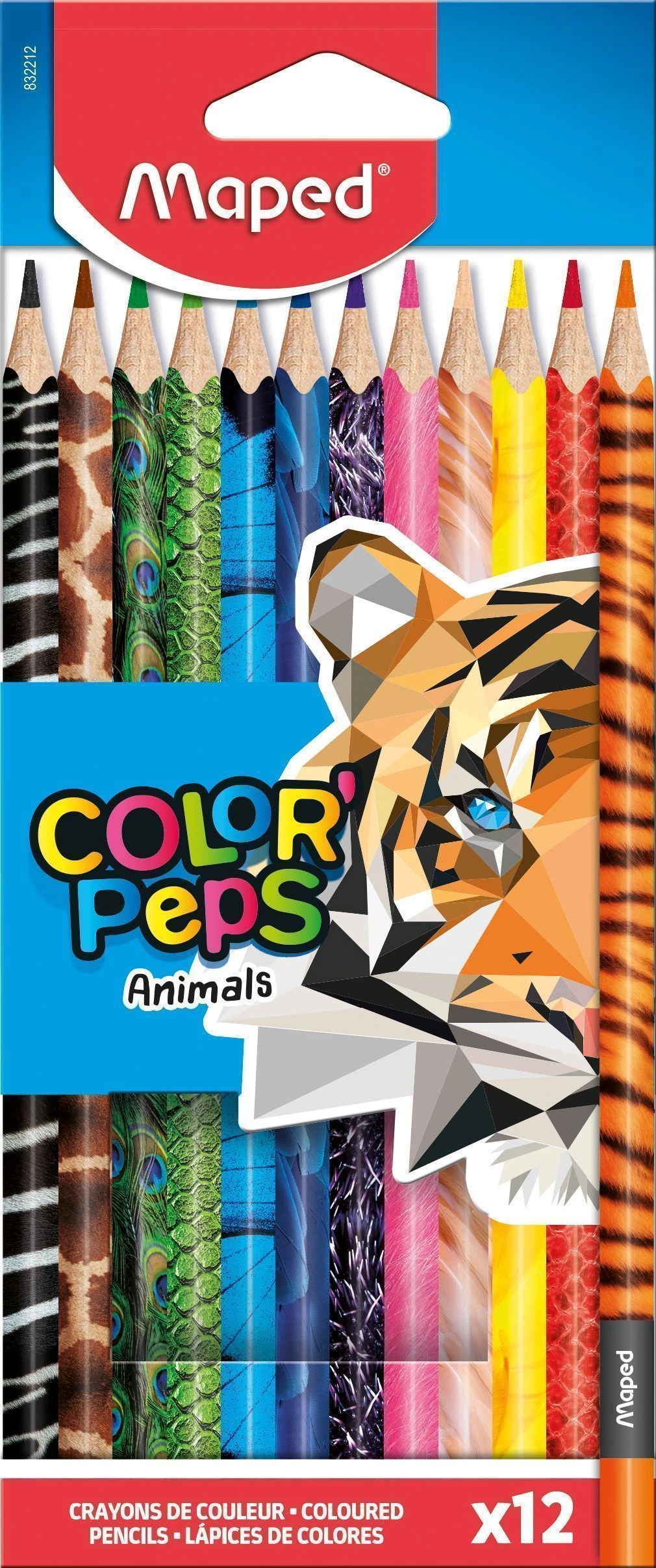 Набор цветных карандашей MAPED COLOR'PEPS 12 цветов, дерев. трехгран. корп.