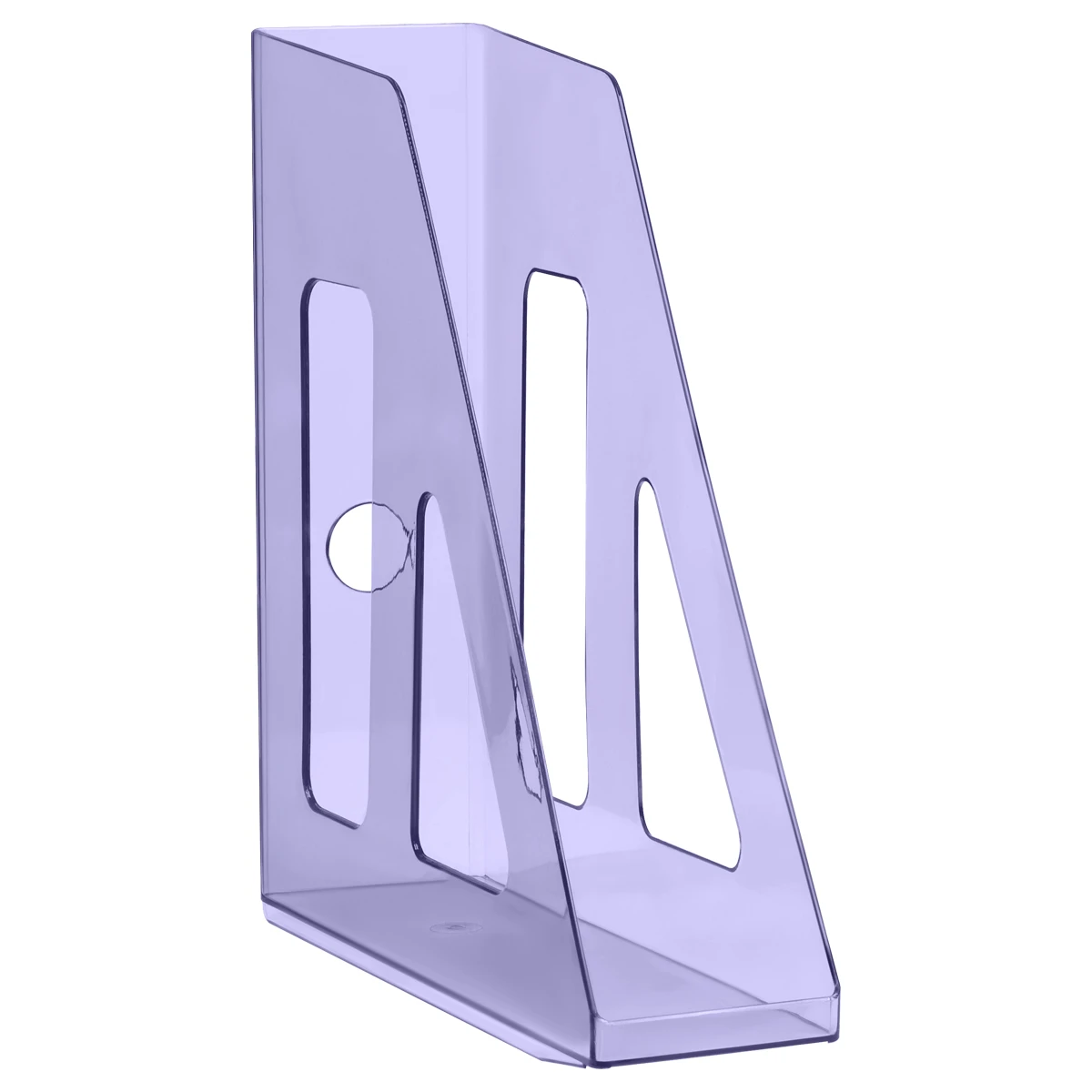 Лоток для бумаг вертикальный СТАММ "Актив", тонированный фиолетовый,