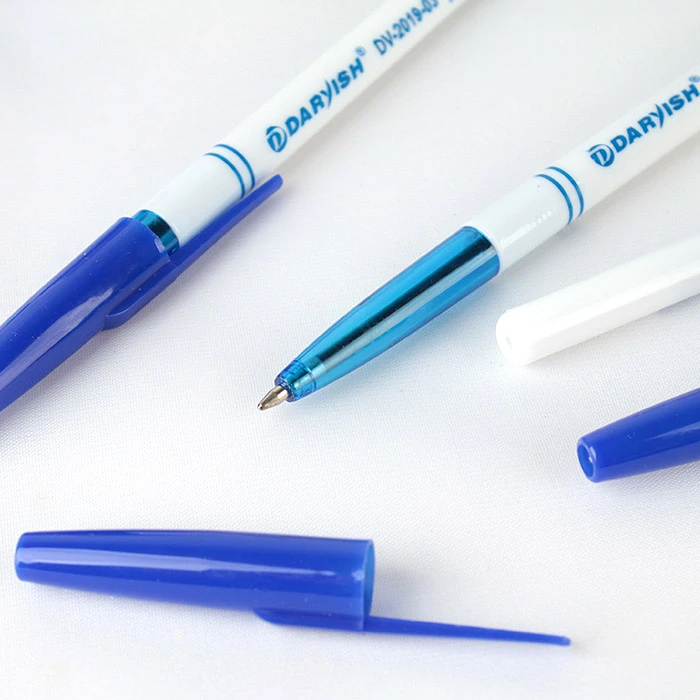 Ручка шариковая синяя "Darvish" корпус белый