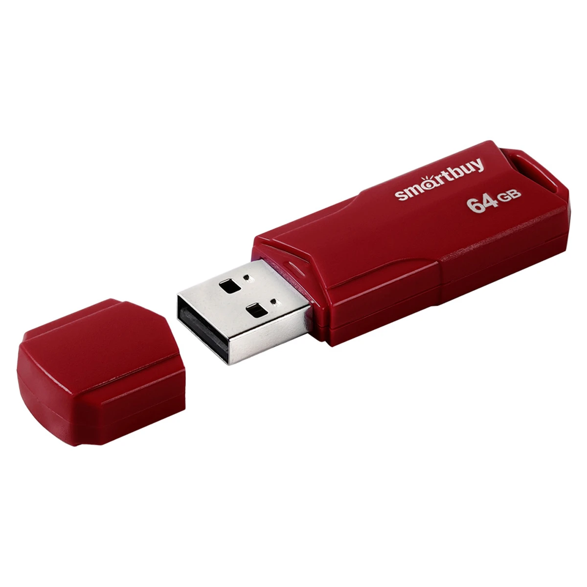 Память Smart Buy "Clue" 64GB, USB 2.0 Flash Drive, бордовый