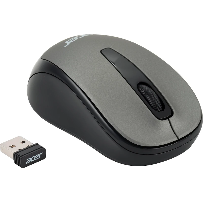 Мышь компьютерная Acer OMR134 серый оптичес. 1000dpi/2but беспровод. USB