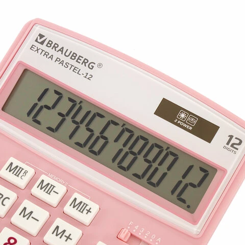 Калькулятор настольный BRAUBERG EXTRA PASTEL-12-PK (206x155 мм), 12 разрядов,