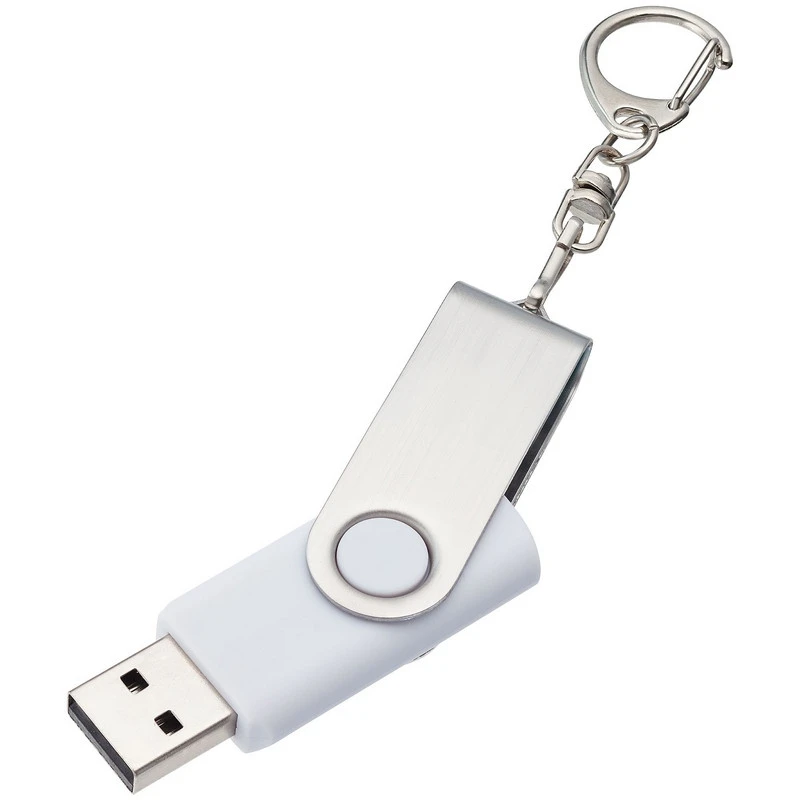 Флеш-память Twist, 8Gb, USB 2.0, брелок, бел, 4437.68