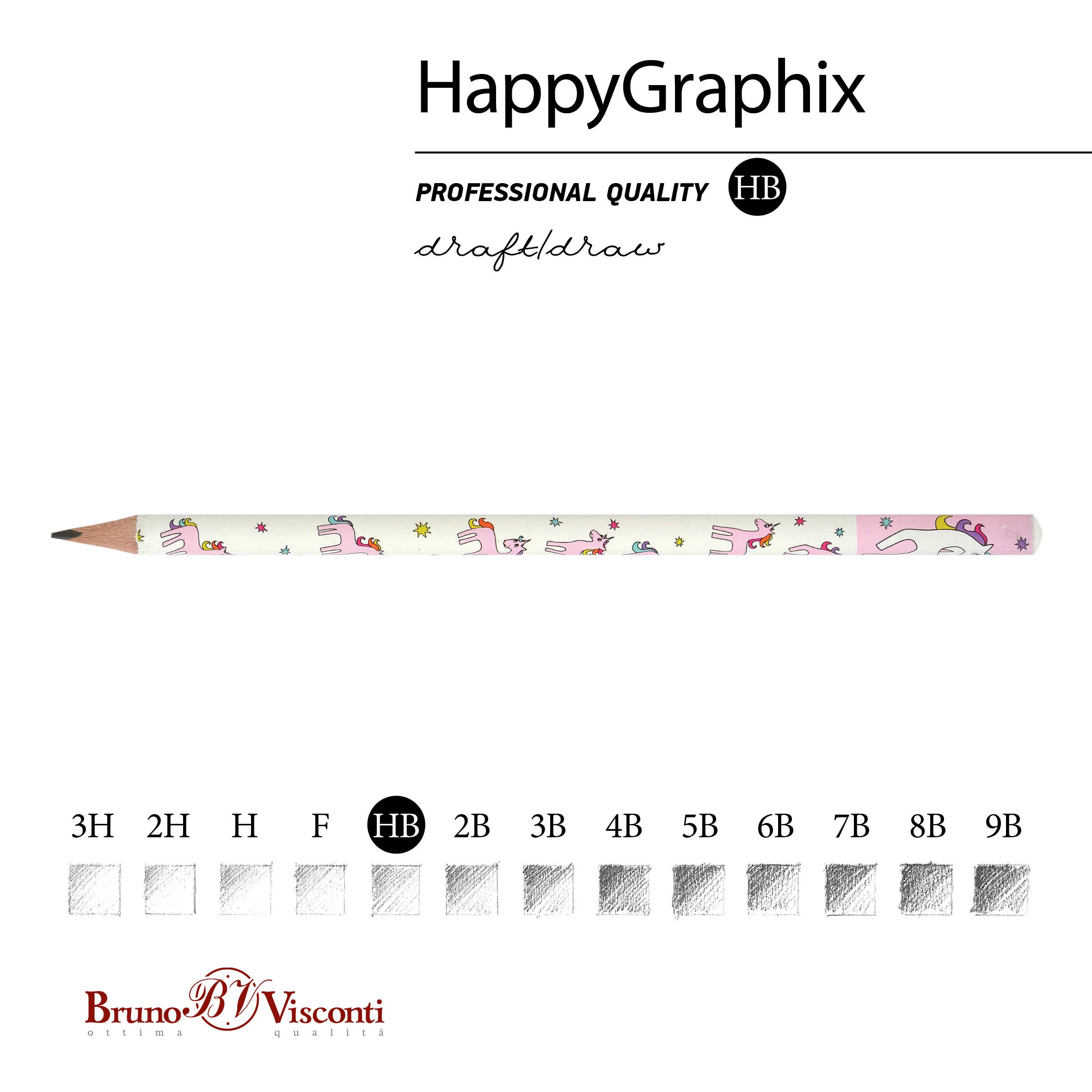 КАРАНДАШ ЧЕРНОГРАФИТОВЫЙ "HappyGraphix" ЕДИНОРОГ НВ