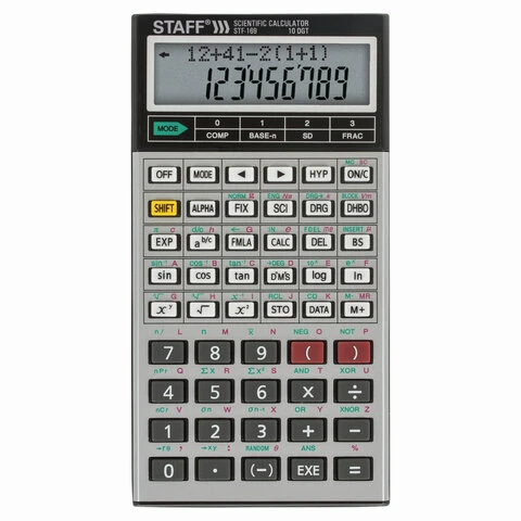 Калькулятор инженерный двухстрочный STAFF STF-169 (143х78 мм), 242 функции, 10+2