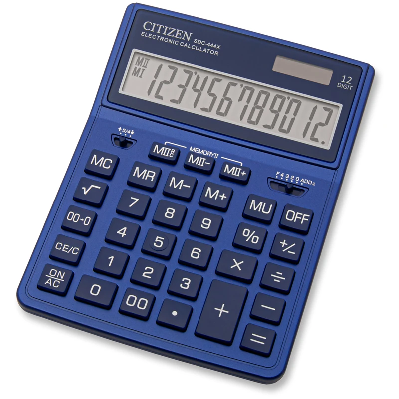 Калькулятор настольный Citizen SDC-444XRNVE, 12 разрядов, двойное питание,