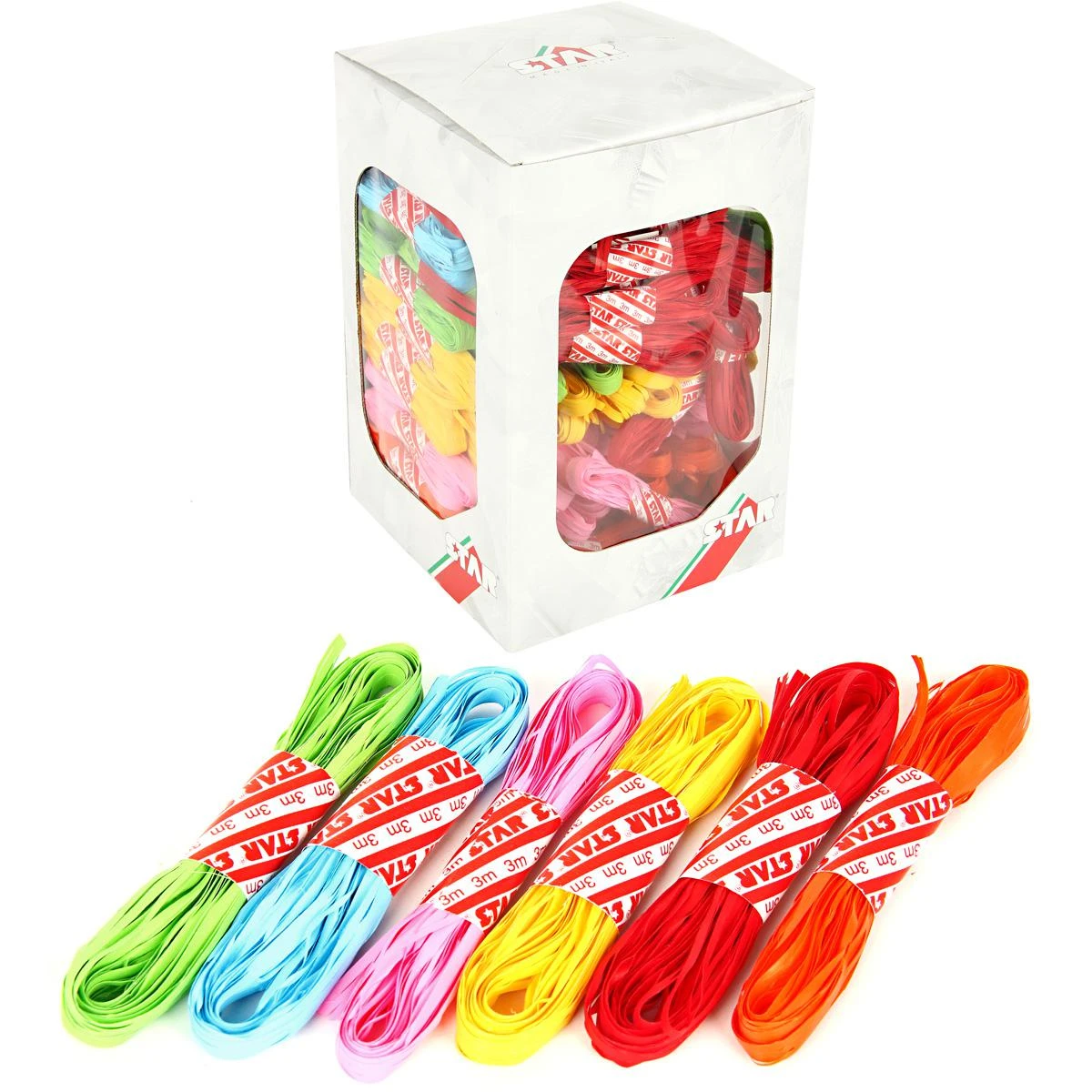 Рафия одноцветная в наборе (160шт) 15мм*3м. Цвета в асс. 57917