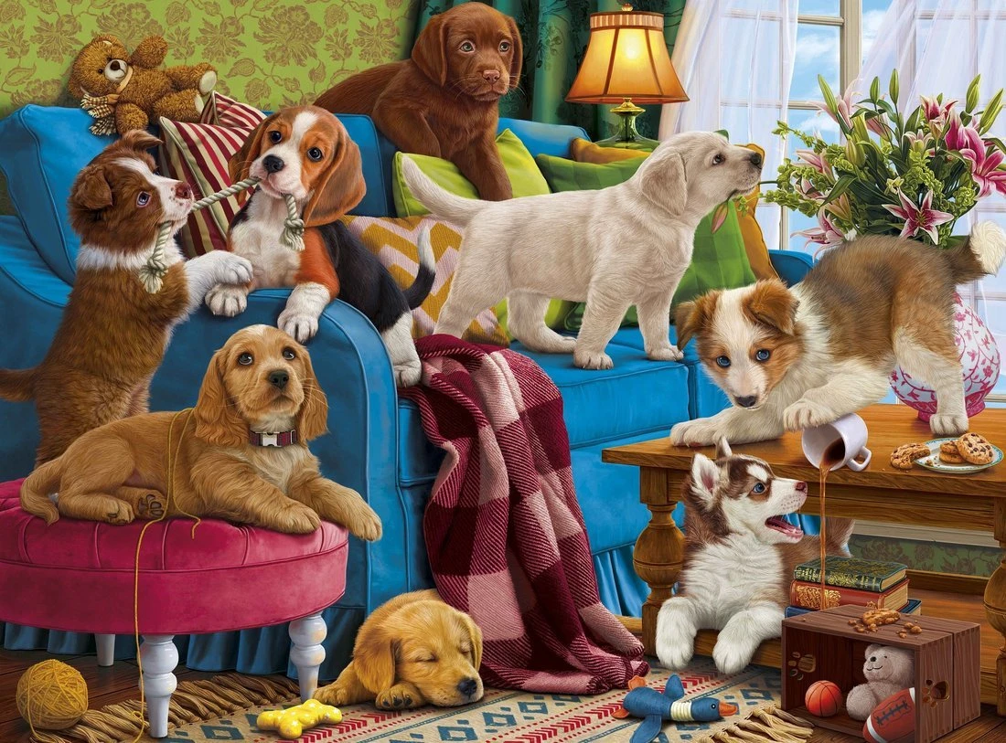 Алмазная мозаика Игривые щенки, 40х50 см, 33 цв., полн. заполнение, с подр. Алмазная мозаика Игривые щенки, 40х50 см, 33 цв., полн. заполнение, с подр.