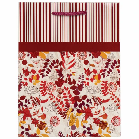 Пакет подарочный 17,8x9,8x22,9 см, ЗОЛОТАЯ СКАЗКА "Краски осени",