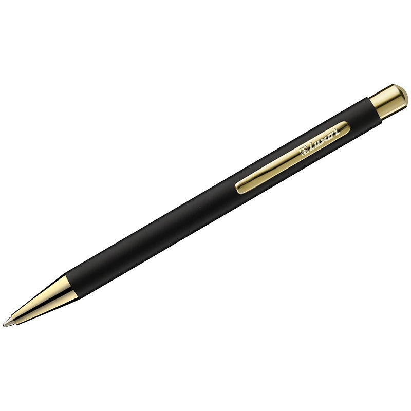 Ручка шариковая "Nova" синяя, 1,0мм, корпус черный/золото, кнопочный