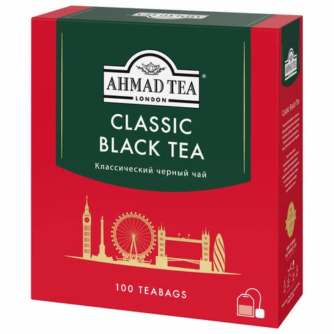 Чай AHMAD "Classic Black Tea", черный, 100 пакетиков с ярлычками по 2