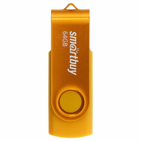 Флеш-диск 64GB SMARTBUY Twist USB 2.0, желтый, SB064GB2TWY