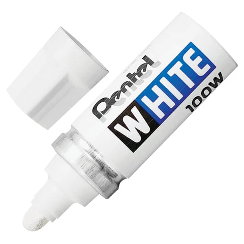 Маркер-краска лаковый PENTEL (Япония) WHITE, 6,5 мм, БЕЛЫЙ, алюминиевый корпус,