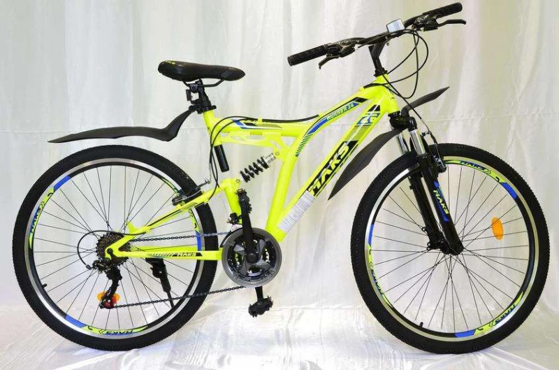 Велосипед 24" MAKS RUNNER MD (Двухподвес) (21-скорость) (рама 16) Желтый
