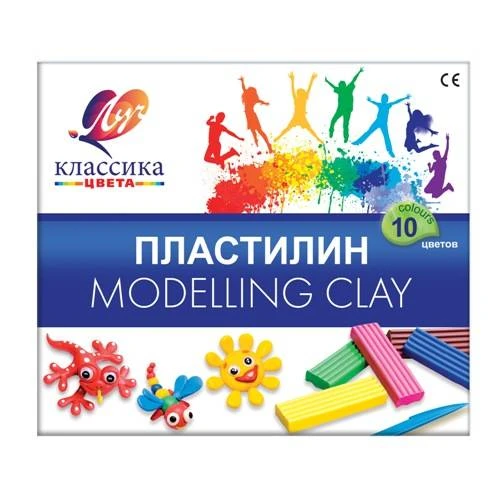 Пластилин Луч КЛАССИКА 10 цв. 200 г со стеком: 7С304-8 штр.: 4601185000333