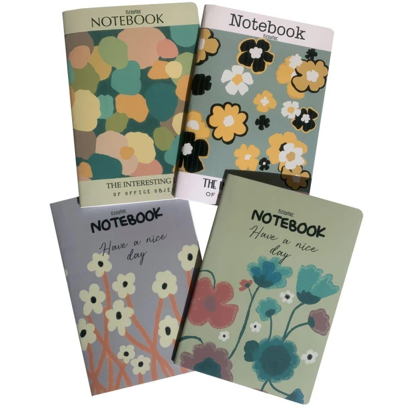 Бизнес-тетрадь Kroyter А4, 40л, 206х295, кл, скр, обл.карт, Flowers, в асс.64492