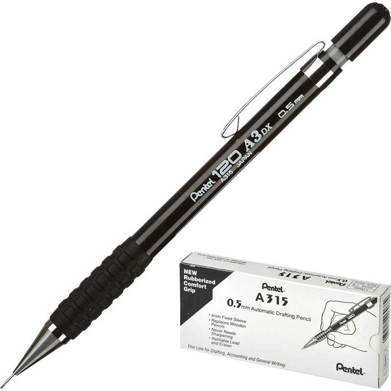 Карандаш механический Pentel А315A 0,5мм черный Япония штр.  0072512069677,