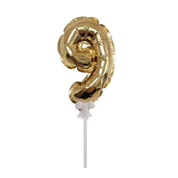 Шар самодув Цифра 9 Gold 18 см шар фольгированный