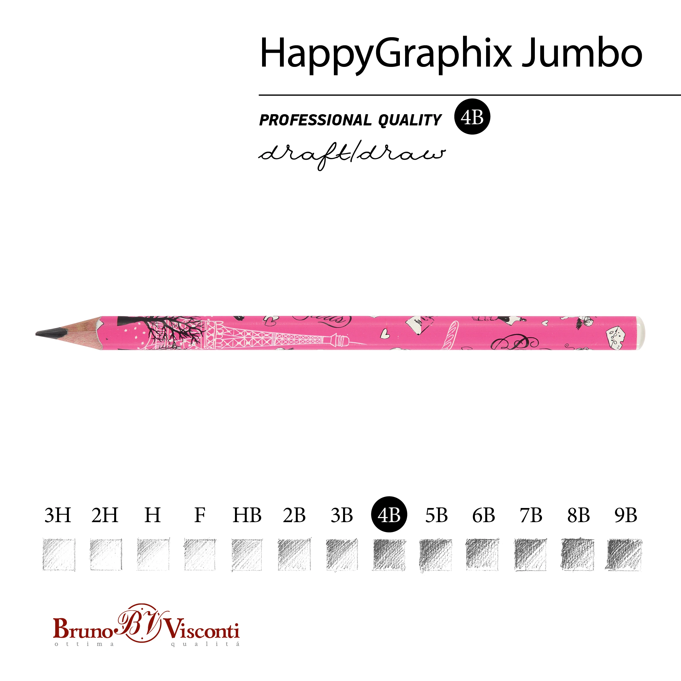 КАРАНДАШ ЧЕРНОГРАФИТОВЫЙ "HappyGraphix Jumbo. Романтическое путешествие.