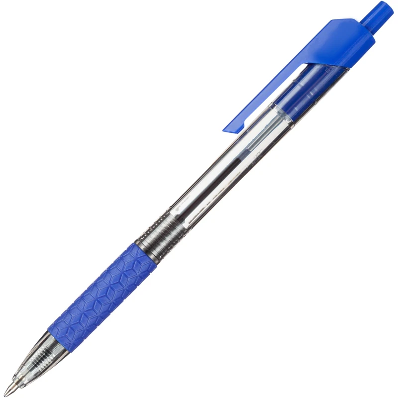 Ручка шариковая автоматическая Deli Arrow шар 0,7мм лин 0,5мм, манжетка, синии