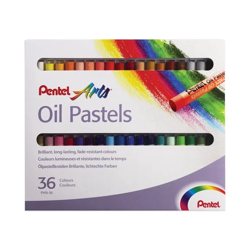 Пастель масляная художественная PENTEL "Oil Pastels", 36 цветов,