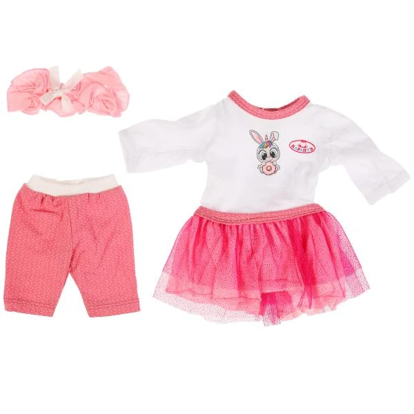 Одежда для кукол 40-42см платье, лосины и повязка зайка КАРАПУЗ