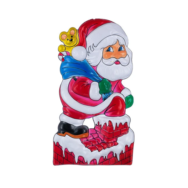 Новогоднее панно "Дед Мороз на крыше" 52х19 Новогоднее панно "Дед Мороз на крыше" 52х19