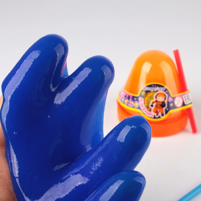 Слайм (лизун) "Darvish" Spaceman неон с трубочкой 120г