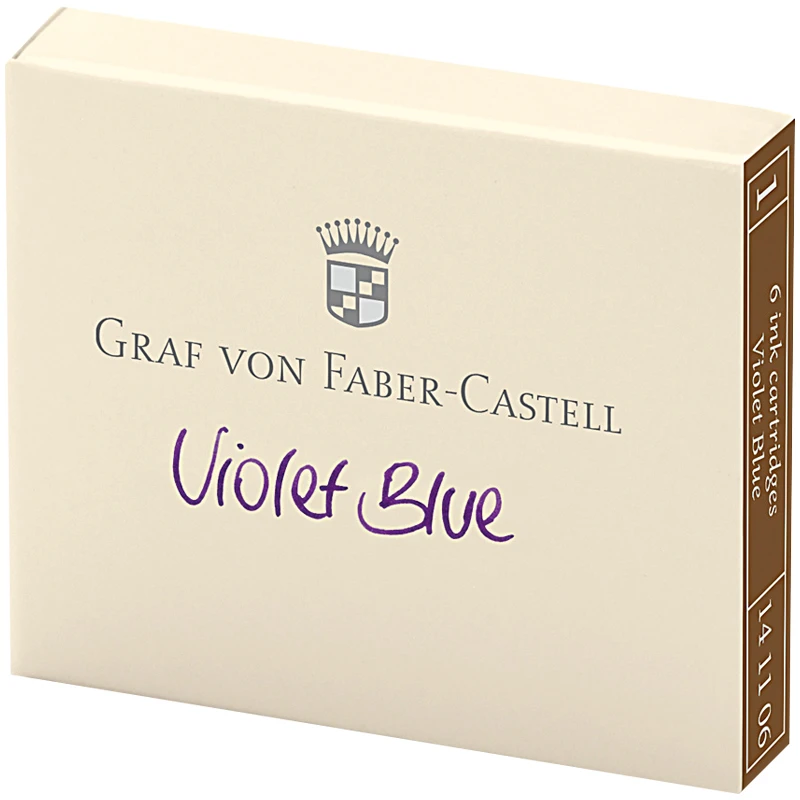 Картриджи чернильные Graf von Faber-Castell фиолетово-синий, 6шт., картонная
