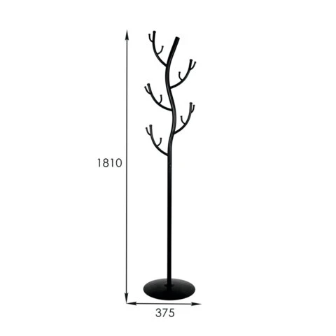 Вешалка-стойка "Дерево", 1,81 м, диск 37,5 см, 15 крючков, металл,