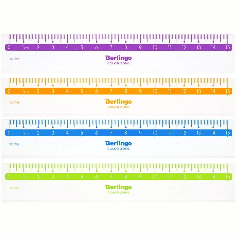 Линейка 15см Berlingo "Color Zone", прозрачная. PR_30115