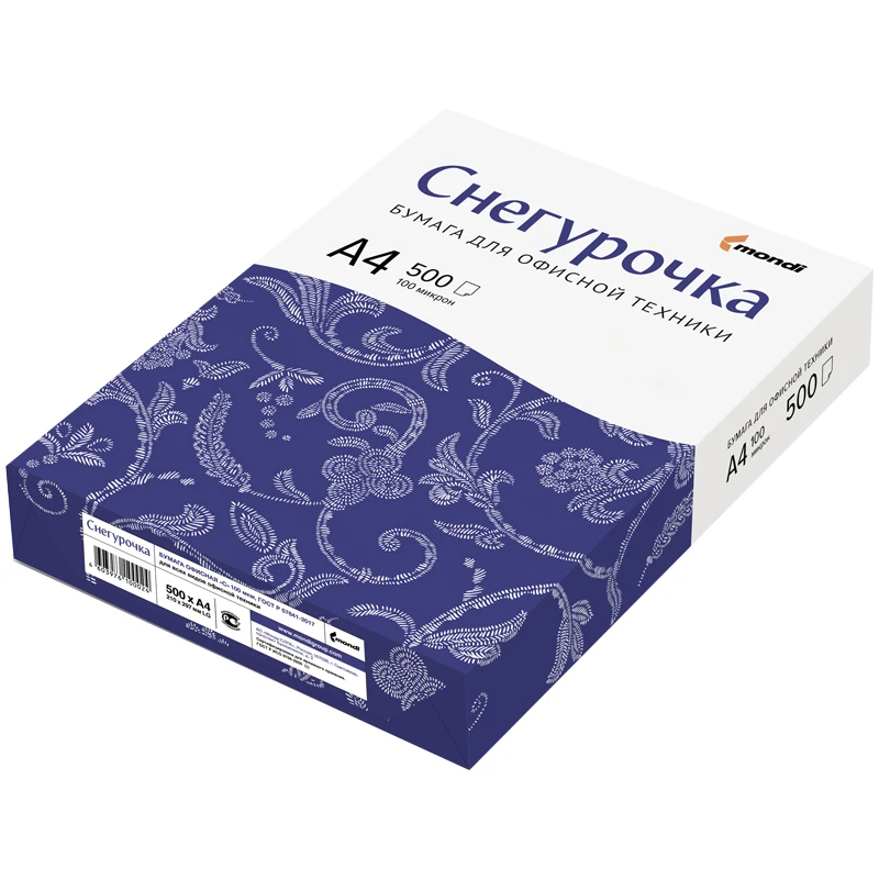 Бумага "Снегурочка" А4, 80г/м2, 500л., 146%:  штр.:  4603976100024