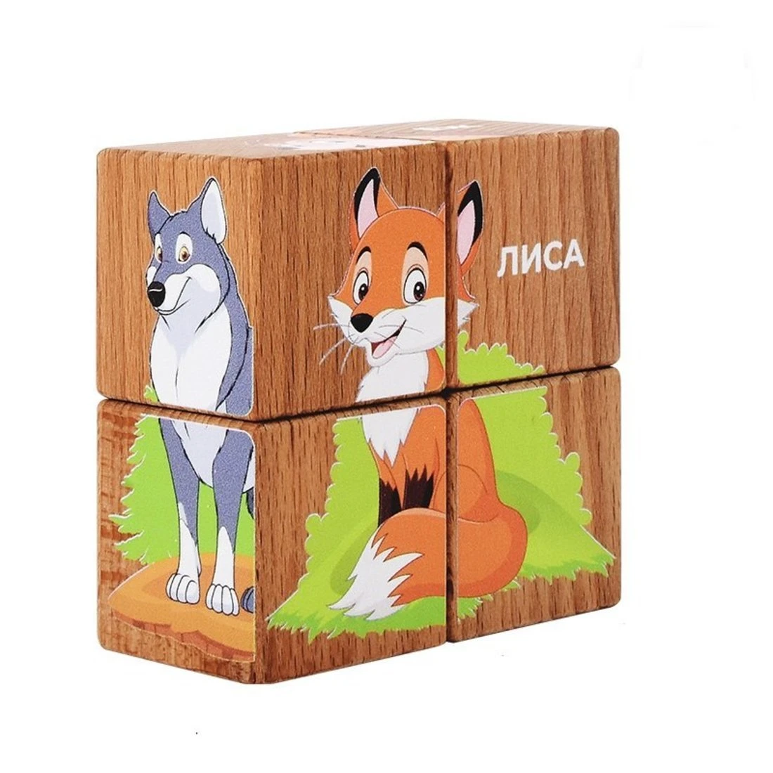 Кубики Лесные жители 4 штуки