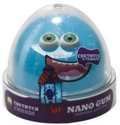 Жвачка для рук Nano gum, светится в темноте синим, 50 гр.
