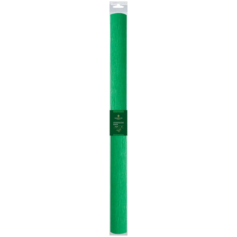 Бумага крепированная Greenwich Line, 50*250см, 32г/м2, зеленая, в рулоне, пакет