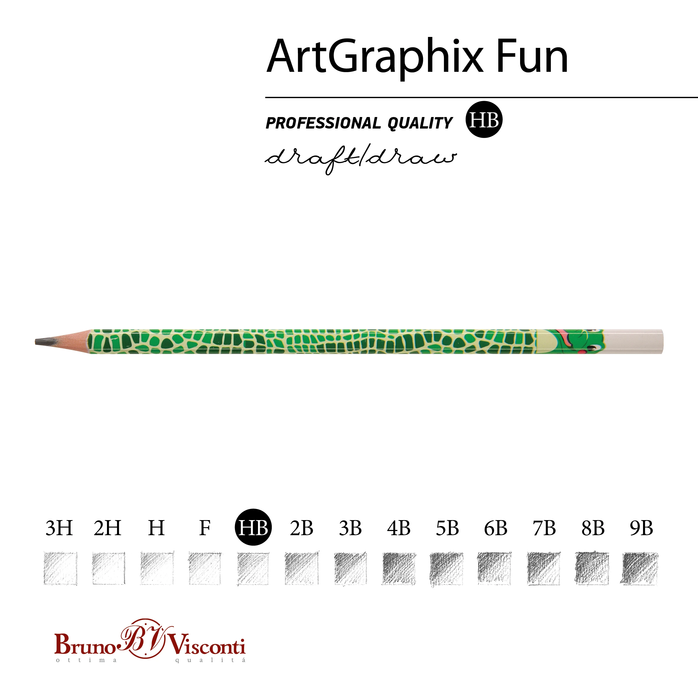 КАРАНДАШ ЧЕРНОГРАФИТОВЫЙ "ArtGraphix. Fun. Крокодил" НВ (пластиковый