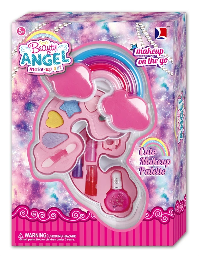 Набор детской косметики"РАДУГА" (тени для век, губная помада, блеск