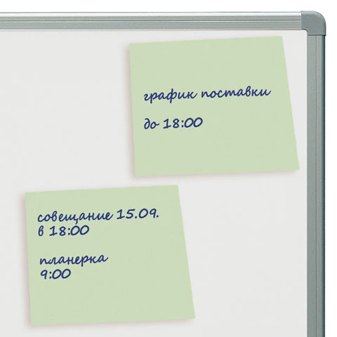 Блок самоклеящийся (стикер) BRAUBERG, 76х76 мм, 100 л., зеленый, 122696