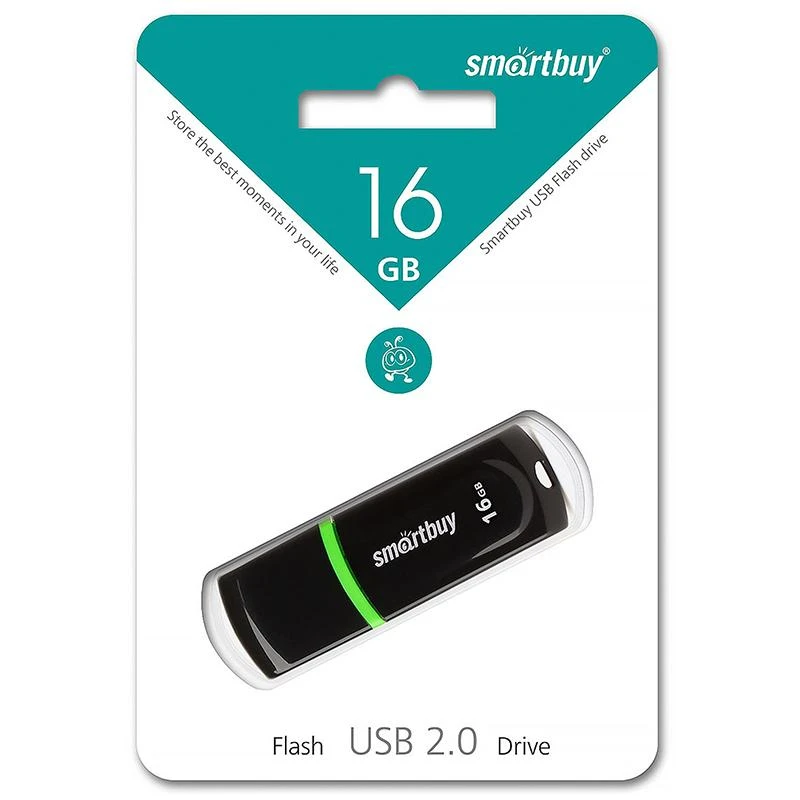 Память Smart Buy "Paean"  16GB, USB 2.0 Flash Drive, черный SB16GBPN-K