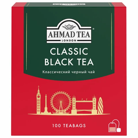 Чай AHMAD "Classic Black Tea", черный, 100 пакетиков с ярлычками по 2