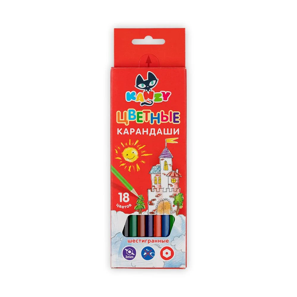 "KANZY" CP-1018 Набор цветных карандашей "Сказочный замок" 4