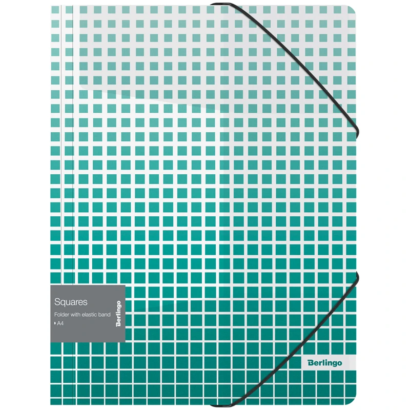 Папка на резинке Berlingo "Squares" А4, 600мкм, с рисунком