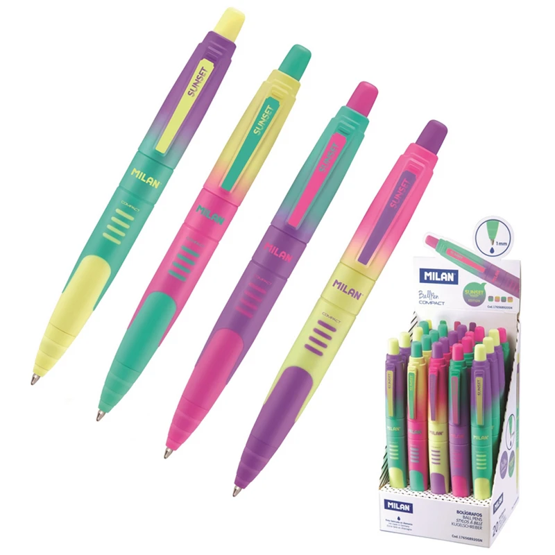 Ручка шариковая автоматическая Milan "Compact Sunset" синий, 0,7мм