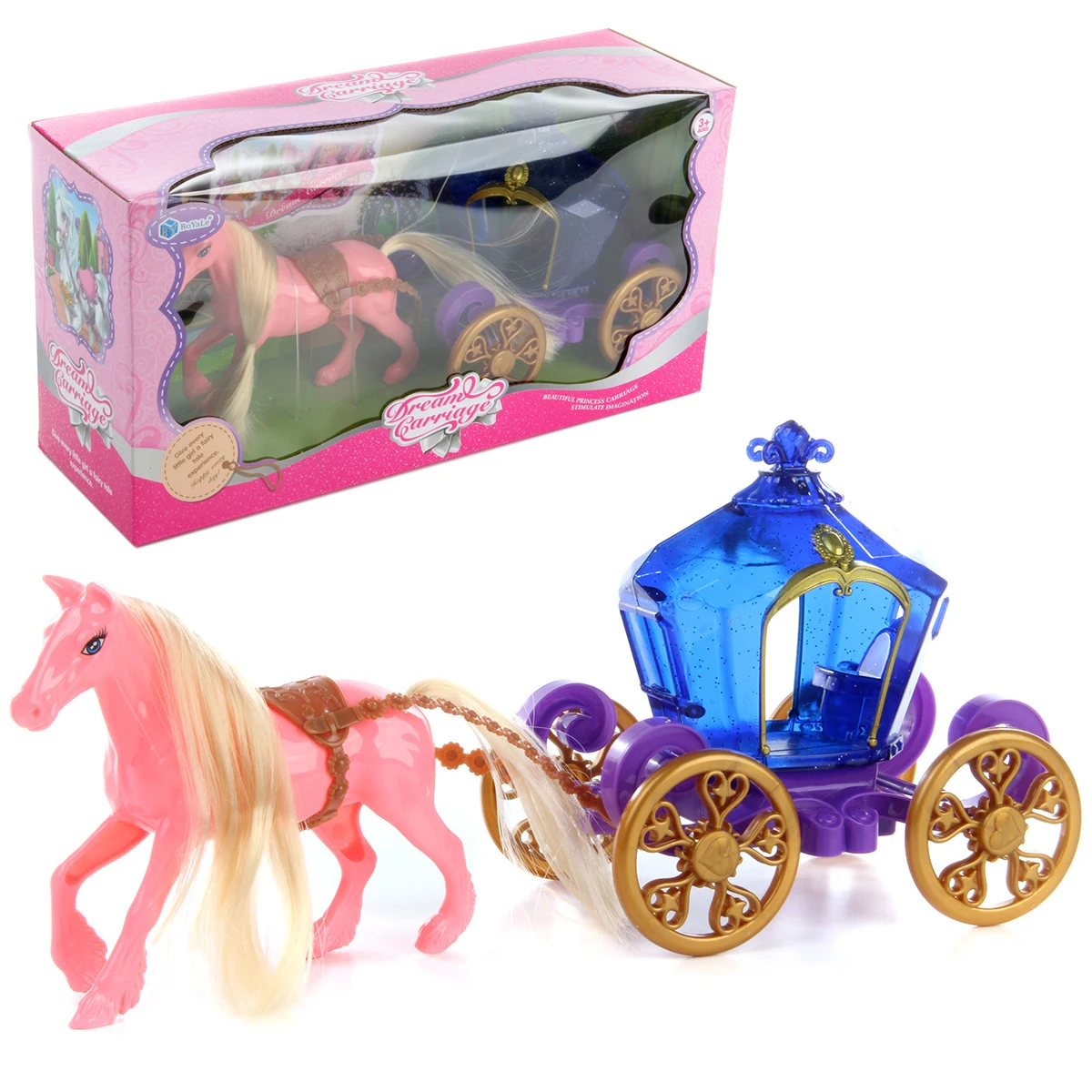 Лошадка с каретой, 20х13х39, коробка