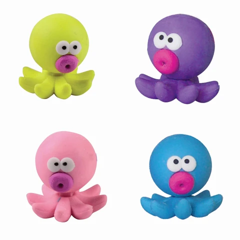 Резинка стирательная ПИФАГОР "Осьминожек", ассорти, в упаковке с Резинка стирательная ПИФАГОР "Осьминожек", ассорти, в упаковке с