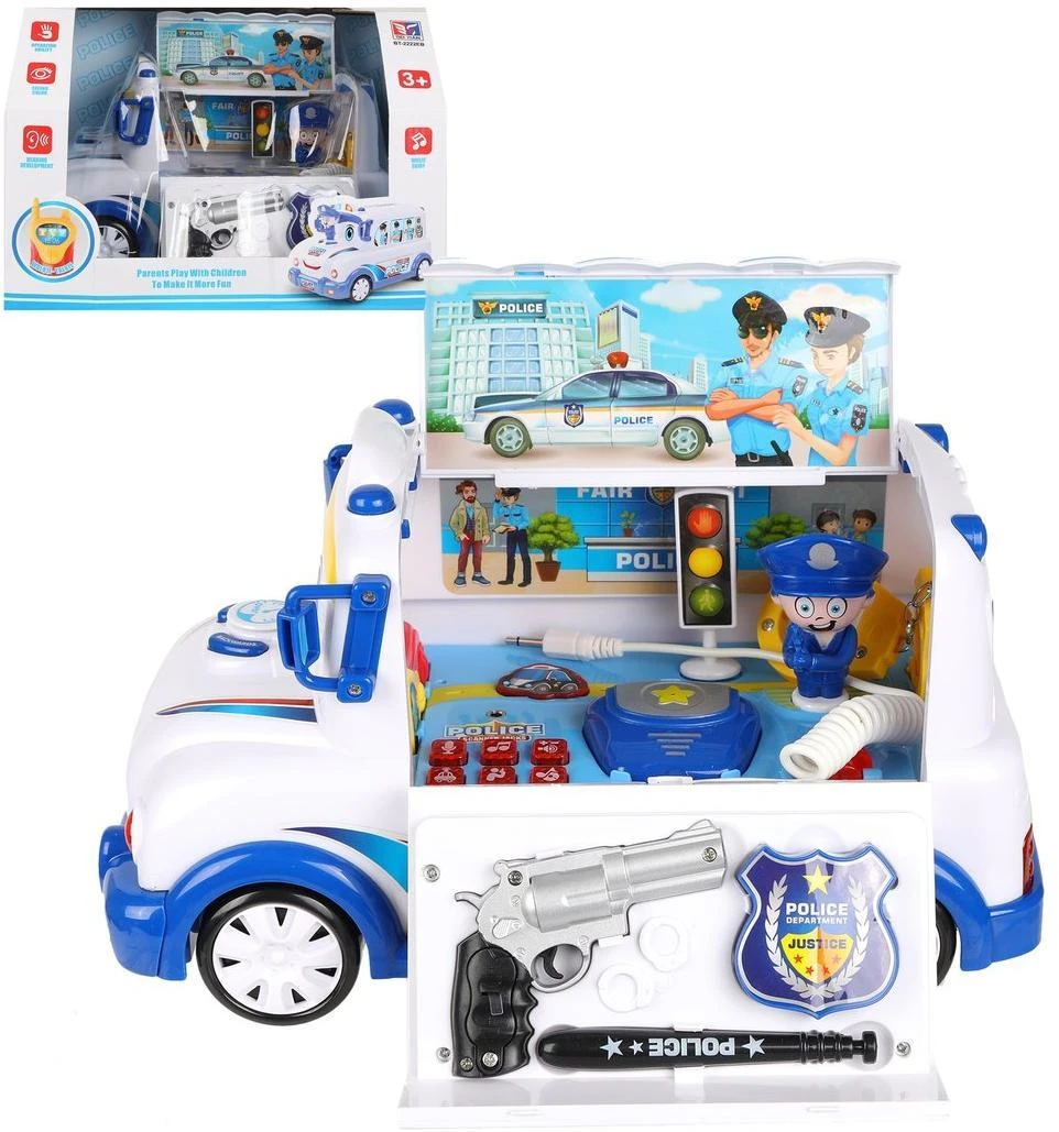 Игровой набор Полицейский автобус, свет, звук, пистолет, рация, значок,