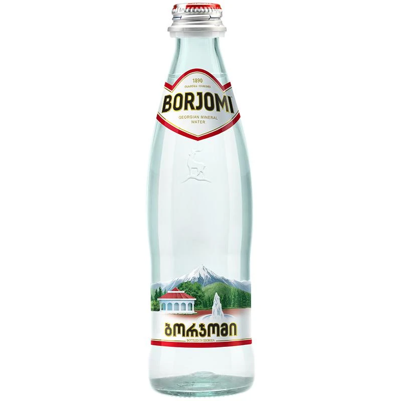 Вода минеральная газированная Боржоми 0,33л, стеклянная бутылка 973655