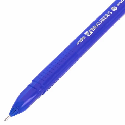 Ручка стираемая гелевая BRAUBERG DELTA, СИНЯЯ, трехгранная, узел 0,7 мм, линия